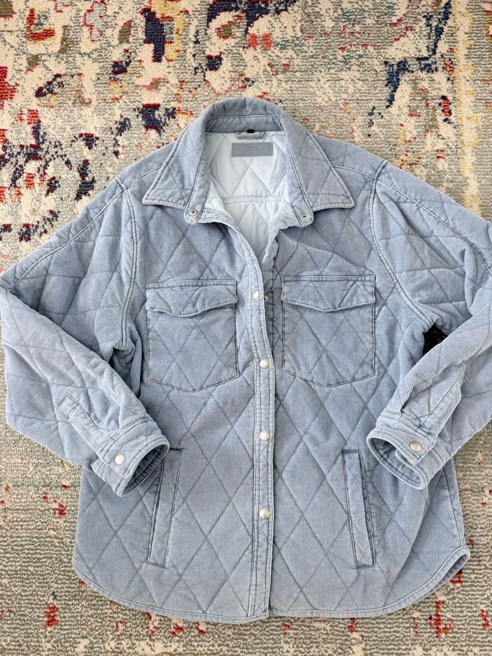 Blank NYC Light Blue Quilted Corduroy Utility Jacket
